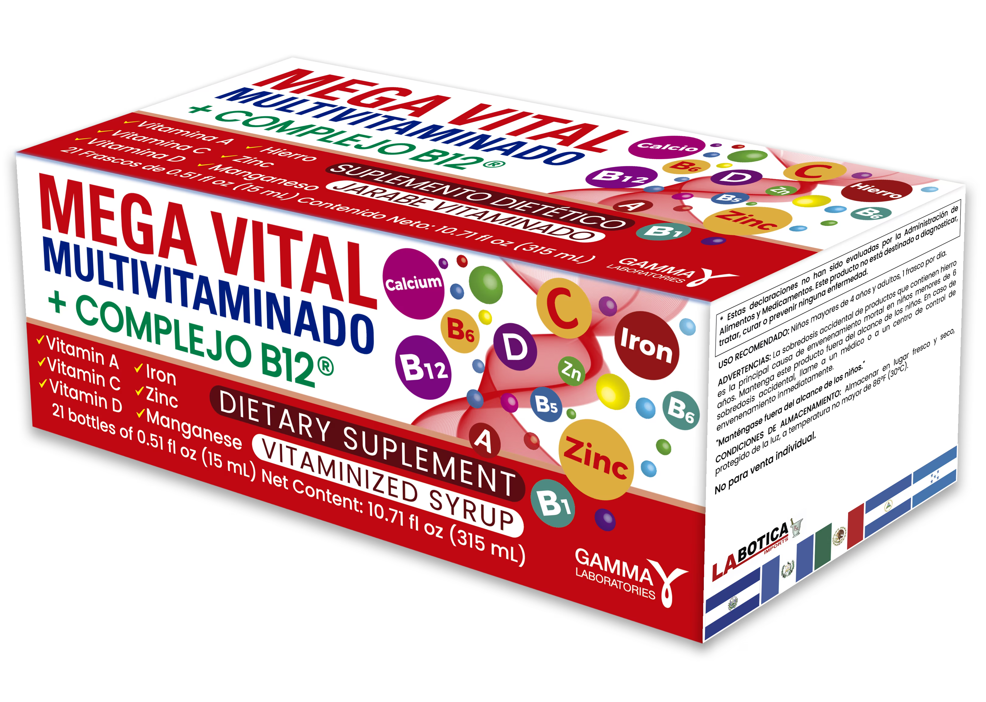Megavital Multivitaminado + Complejo B12 (0.51 fl oz each)