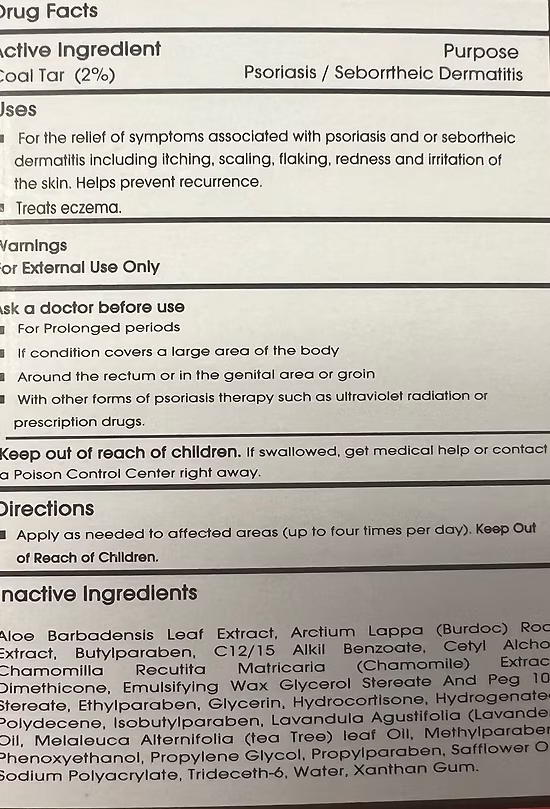 Dermatology Psoriasis Cream 4 oz